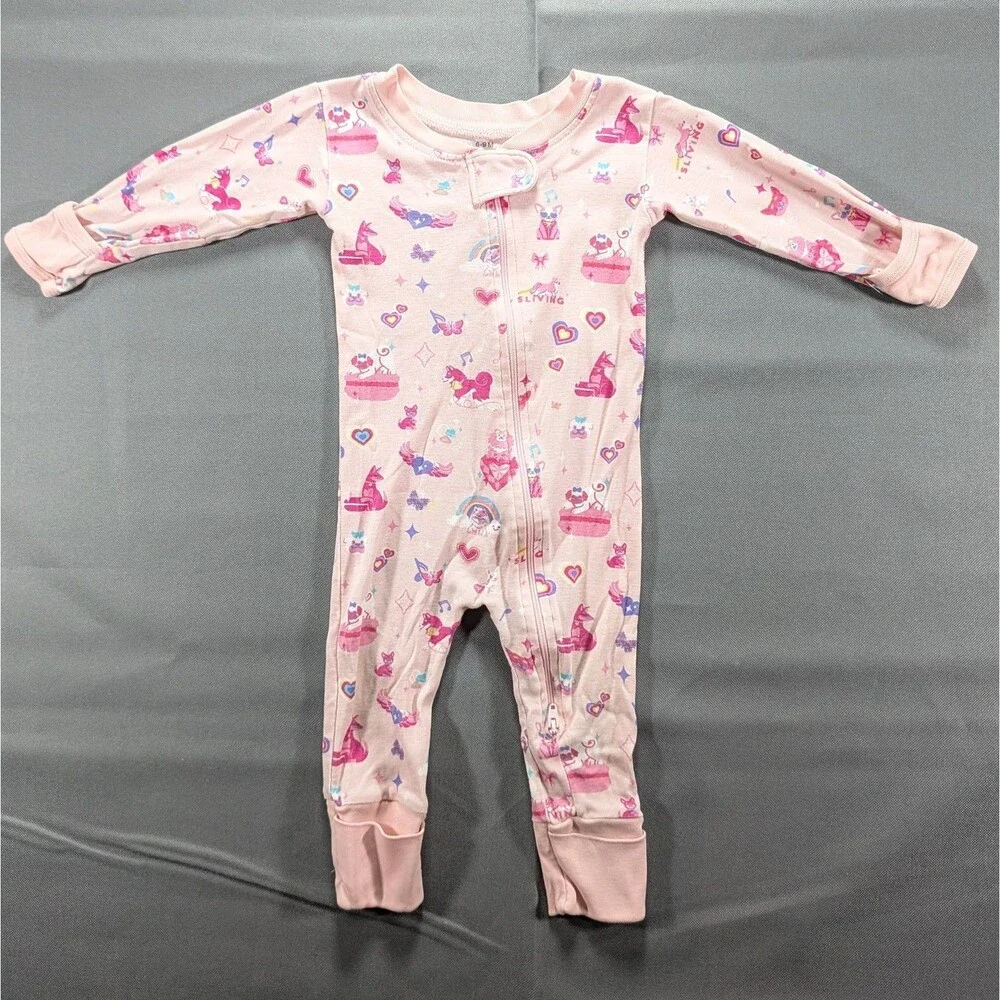 Paris Hilton Sliving Babygirl One Piece Pajama Zip Up Size 6-9m